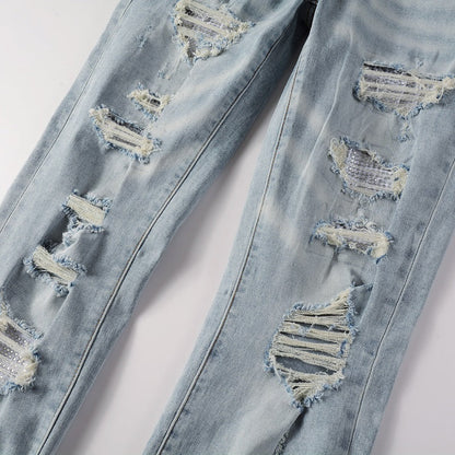 Amr Light Blue Patch Jeans