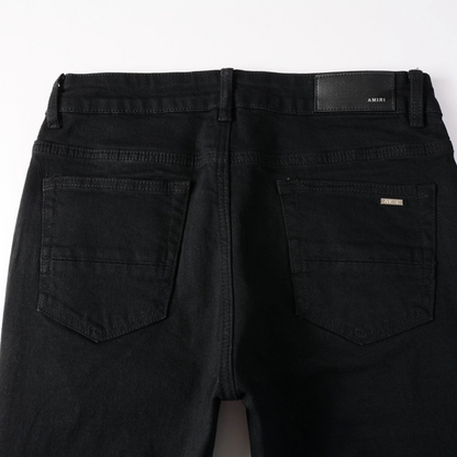 Amr Ripped White Logo Jeans