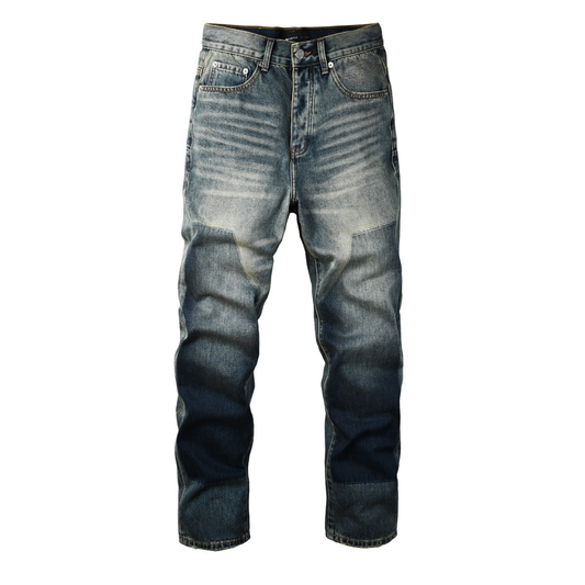 Purple Flared Blue Jeans