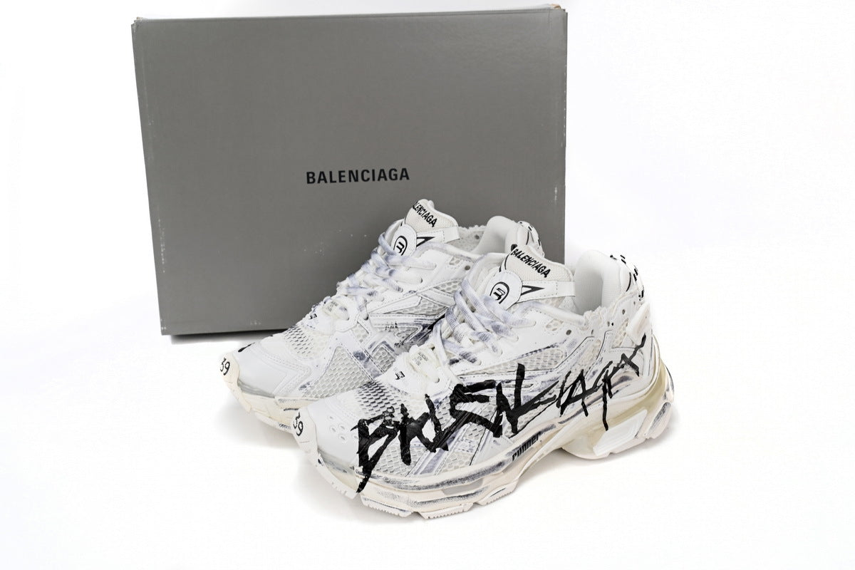 BALENCI Runner Graffiti White