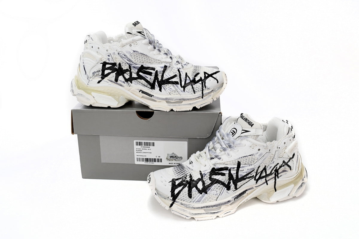 BALENCI Runner Graffiti White
