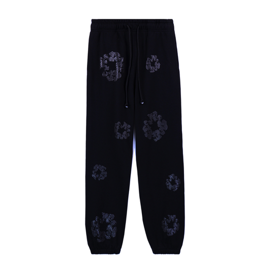 Denim Trs Diamonds Full Black Pants