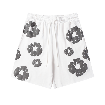 Denim Trs White Grey Short set