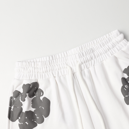Denim Trs White Grey Short set
