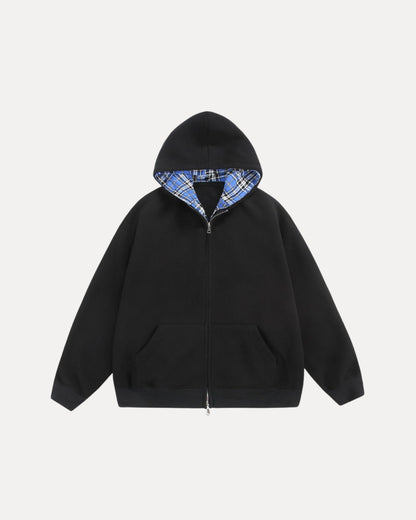 Chequered Zip Hoodie