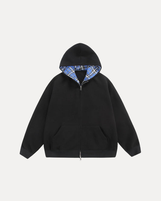 Chequered Zip Hoodie