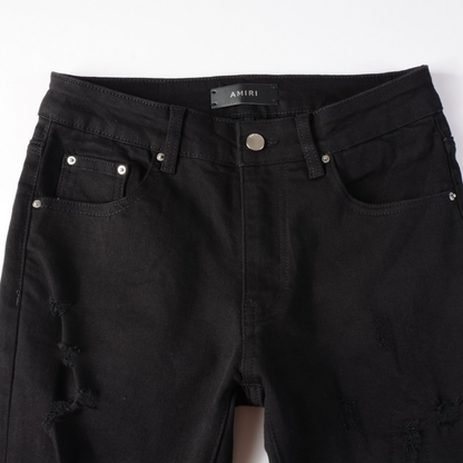Amr Bandana Black Ripped Jeans