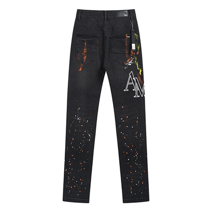 Amr Staggered Logo Jeans