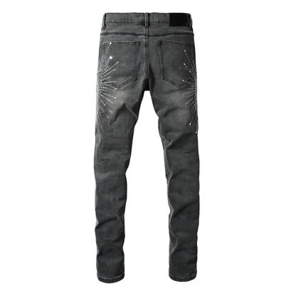 Purple Grey Diamonds Jeans