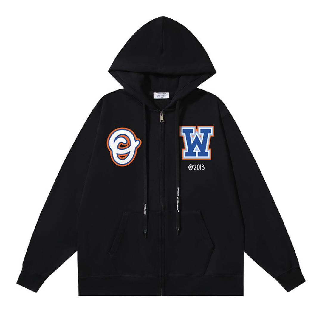 Off-W Monogram Zip Hoodie