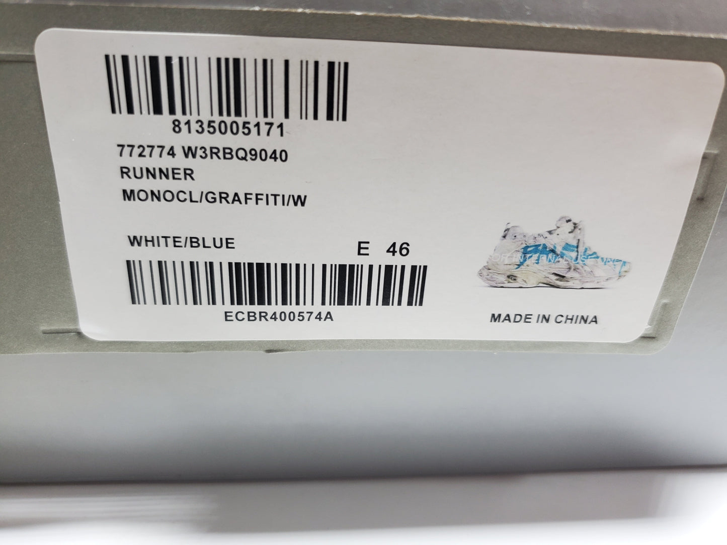 BALENCI Runner Graffiti White Blue