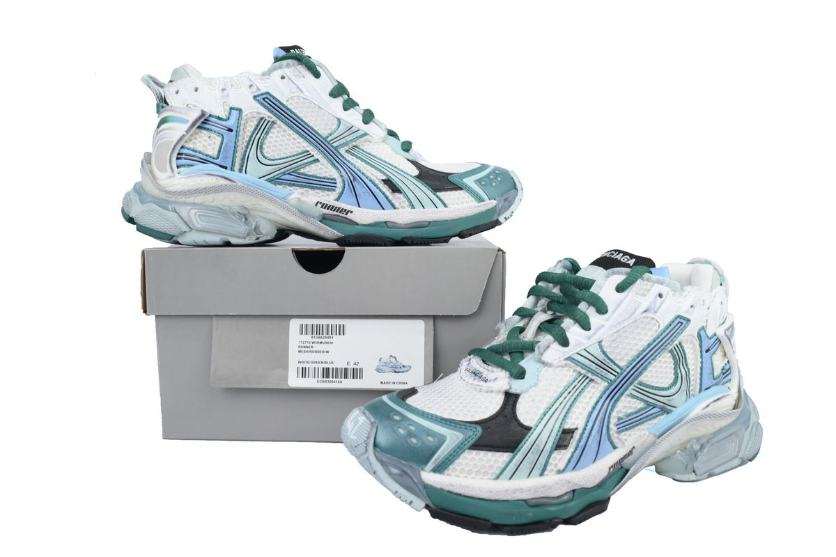 BALENCI Runner White Green Blue